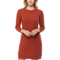 Round Neck Cable Knit Long Sleeve Sweater Dres MK8002 (S-L)
