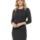Round Neck Cable Knit Long Sleeve Sweater Dres MK8002 (S-L)