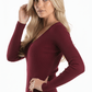 V-Neck Sheer Ribbed Knit Long Sleeve Sweater Dress MK8007 (S-L)
