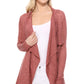 Long Sleeve Soft Sheer Slub Open Front Summer Cardigan MK8080 (S-L)