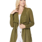 Long Sleeve Soft Sheer Slub Open Front Summer Cardigan MK8080 (S-L)