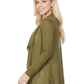 Long Sleeve Soft Sheer Slub Open Front Summer Cardigan MK8080 (S-L)
