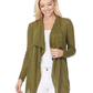 Long Sleeve Soft Sheer Slub Open Front Summer Cardigan MK8080 (S-L)