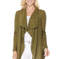 Long Sleeve Soft Sheer Slub Open Front Summer Cardigan MK8080 (S-L)