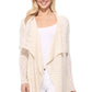 Long Sleeve Soft Sheer Slub Open Front Summer Cardigan MK8080 (S-L)