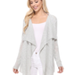 Long Sleeve Soft Sheer Slub Open Front Summer Cardigan MK8080 (S-L)