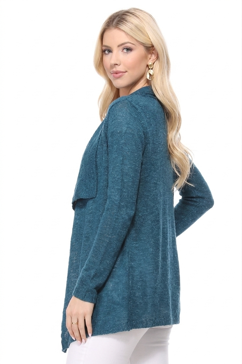 Long Sleeve Soft Sheer Slub Open Front Summer Cardigan MK8080 (S-L)