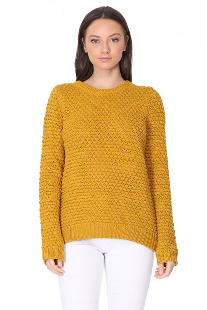 Pop Corn Stitch Long Sleeve Casual Sweater Top MK8114