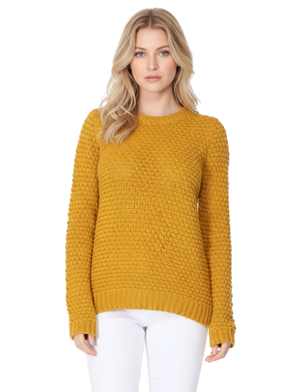 Pop Corn Stitch Long Sleeve Casual Sweater Top MK8114