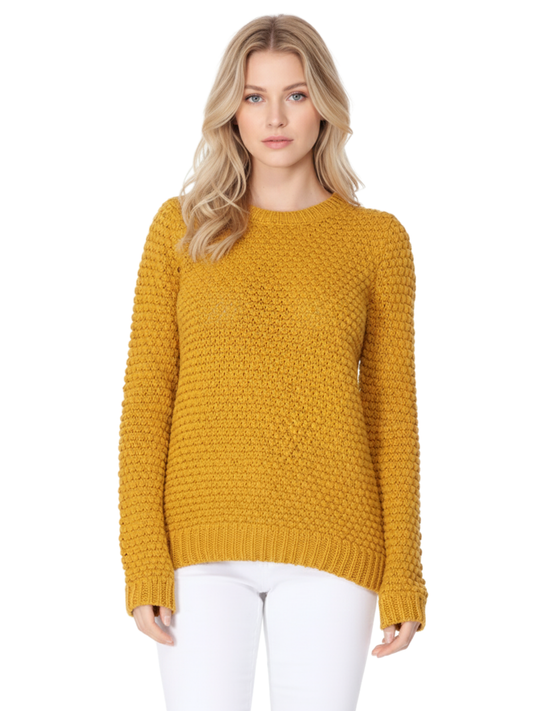 Pop Corn Stitch Long Sleeve Casual Sweater Top MK8114