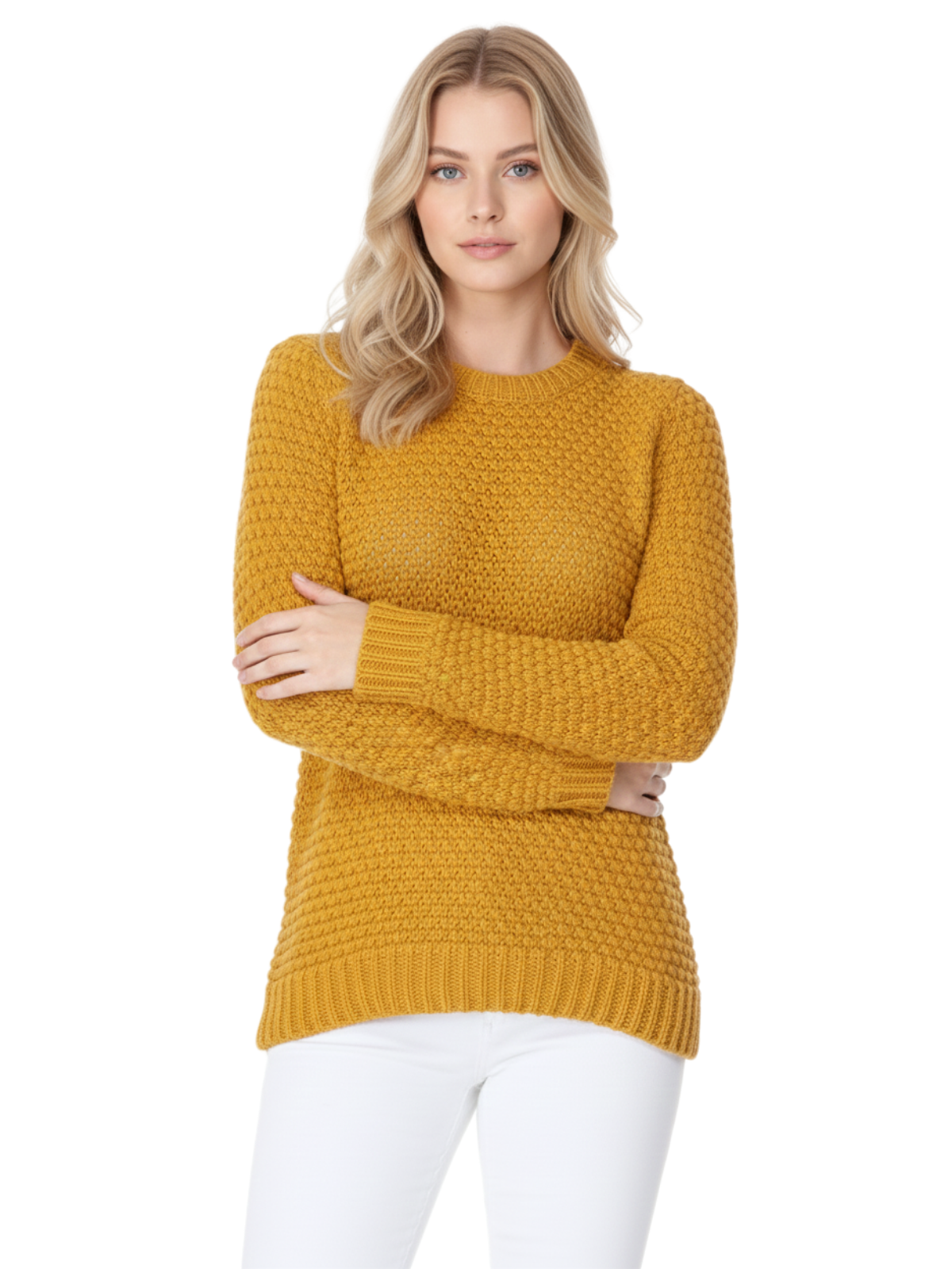 Pop Corn Stitch Long Sleeve Casual Sweater Top MK8114