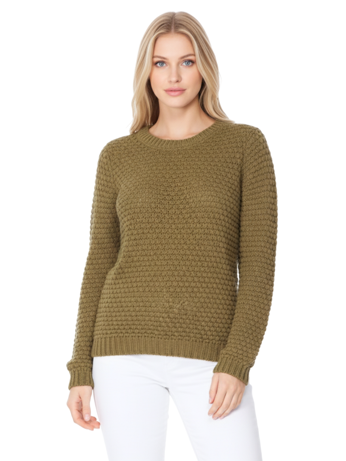 Pop Corn Stitch Long Sleeve Casual Sweater Top MK8114