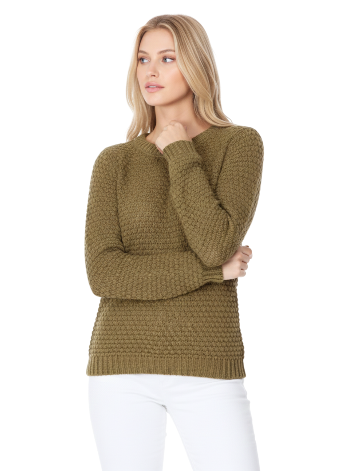 Pop Corn Stitch Long Sleeve Casual Sweater Top MK8114