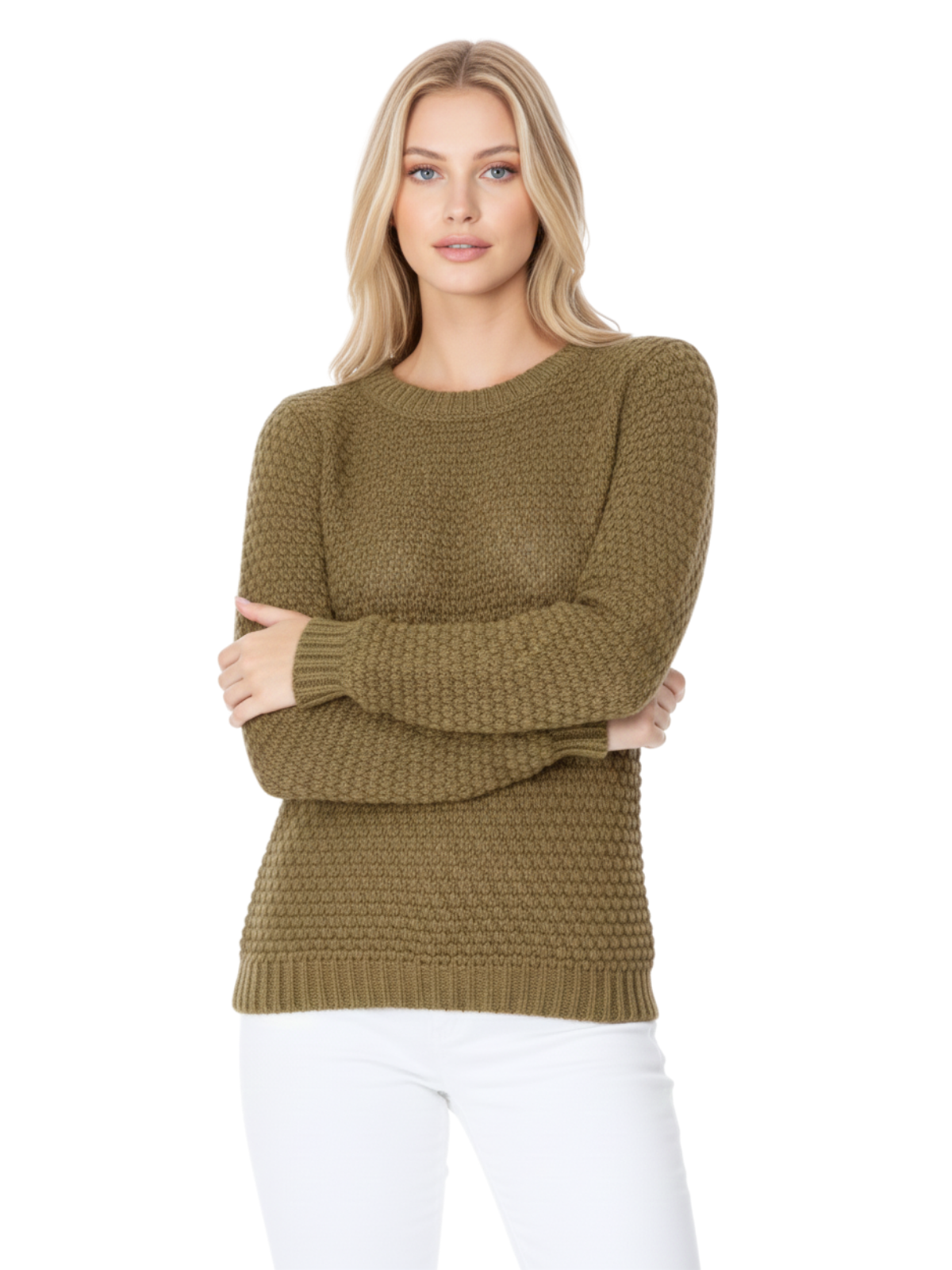 Pop Corn Stitch Long Sleeve Casual Sweater Top MK8114