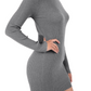 Ribbed Turtleneck Long Sleeve Slim Fit Mini Dress MK8121 (S-L)