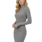 Ribbed Turtleneck Long Sleeve Slim Fit Mini Dress MK8121 (S-L)