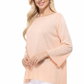 Semi See-through Boat neck Hi-Low Knit Top MK8139 (S-L)