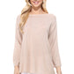 Semi See-through Boat neck Hi-Low Knit Top MK8139 (S-L)