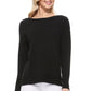 Silky Soft Rayon Stretch Boat Neck Sweater Top MK8140 (S-L)