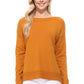 Silky Soft Rayon Stretch Boat Neck Sweater Top MK8140 (S-L)