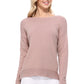 Silky Soft Rayon Stretch Boat Neck Sweater Top MK8140 (S-L)