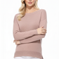 Silky Soft Rayon Stretch Boat Neck Sweater Top MK8140 (S-L)