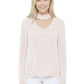 V-Neck Choker Style Side Slit Casual Knit Pullover Sweater MK8143 (S-L)
