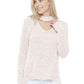 V-Neck Choker Style Side Slit Casual Knit Pullover Sweater MK8143 (S-L)
