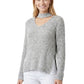 V-Neck Choker Style Side Slit Casual Knit Pullover Sweater MK8143 (S-L)