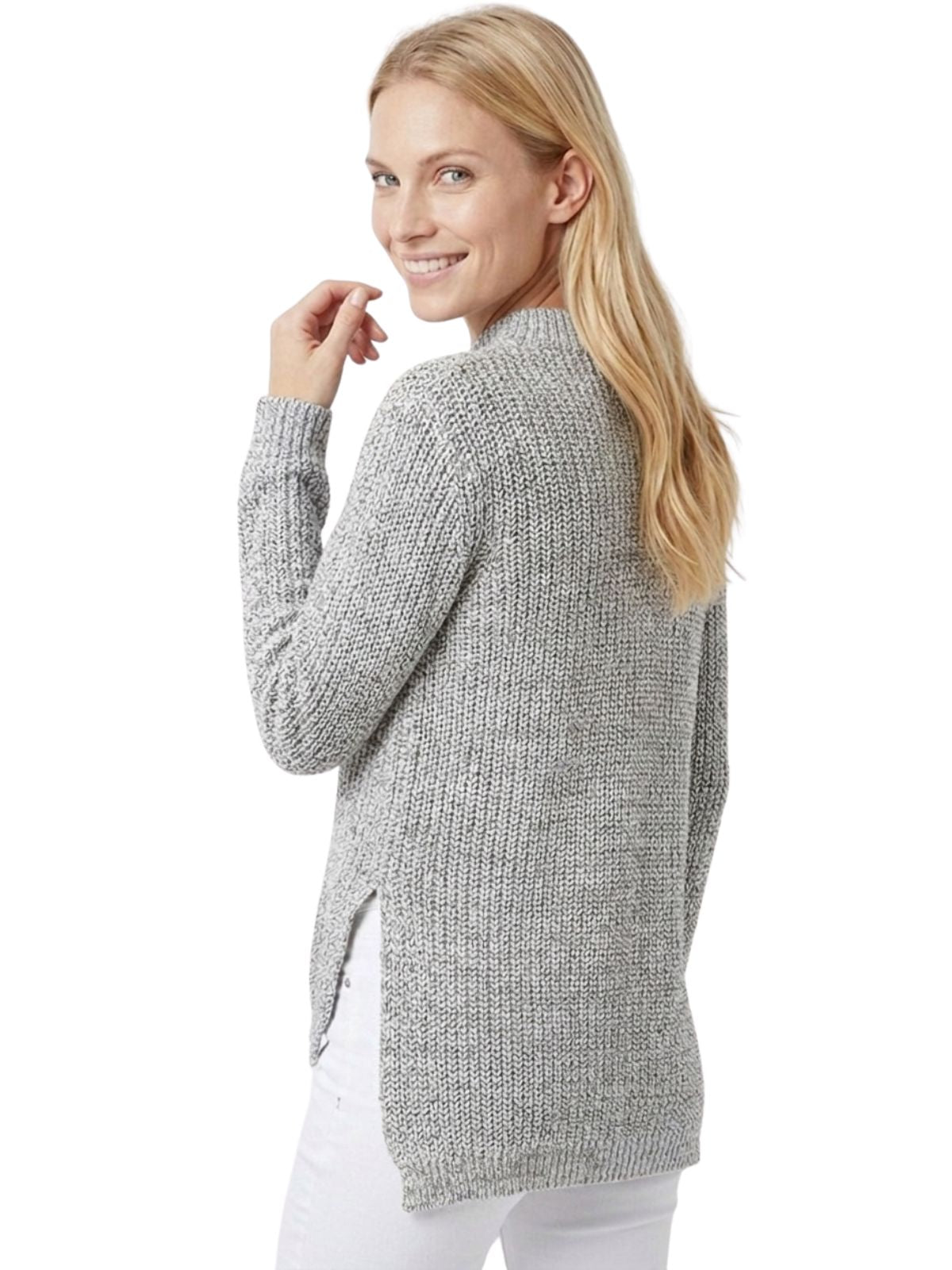V-Neck Choker Style Side Slit Casual Knit Pullover Sweater MK8143 (S-L)