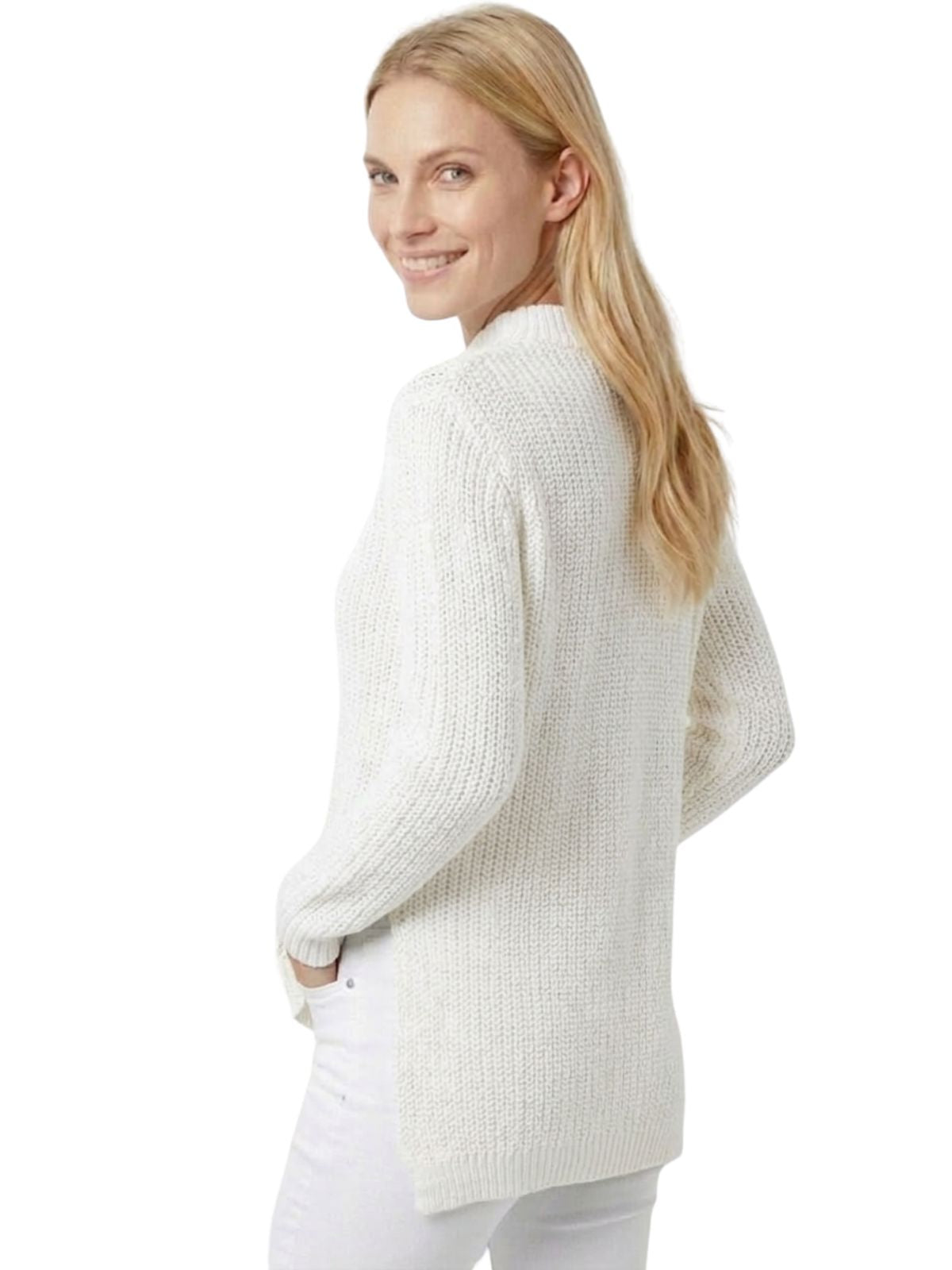 V-Neck Choker Style Side Slit Casual Knit Pullover Sweater MK8143 (S-L)