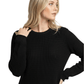 Crewneck Waffle Knit Long Sleeve Thin Pullover Sweater MK8176 (S-L)