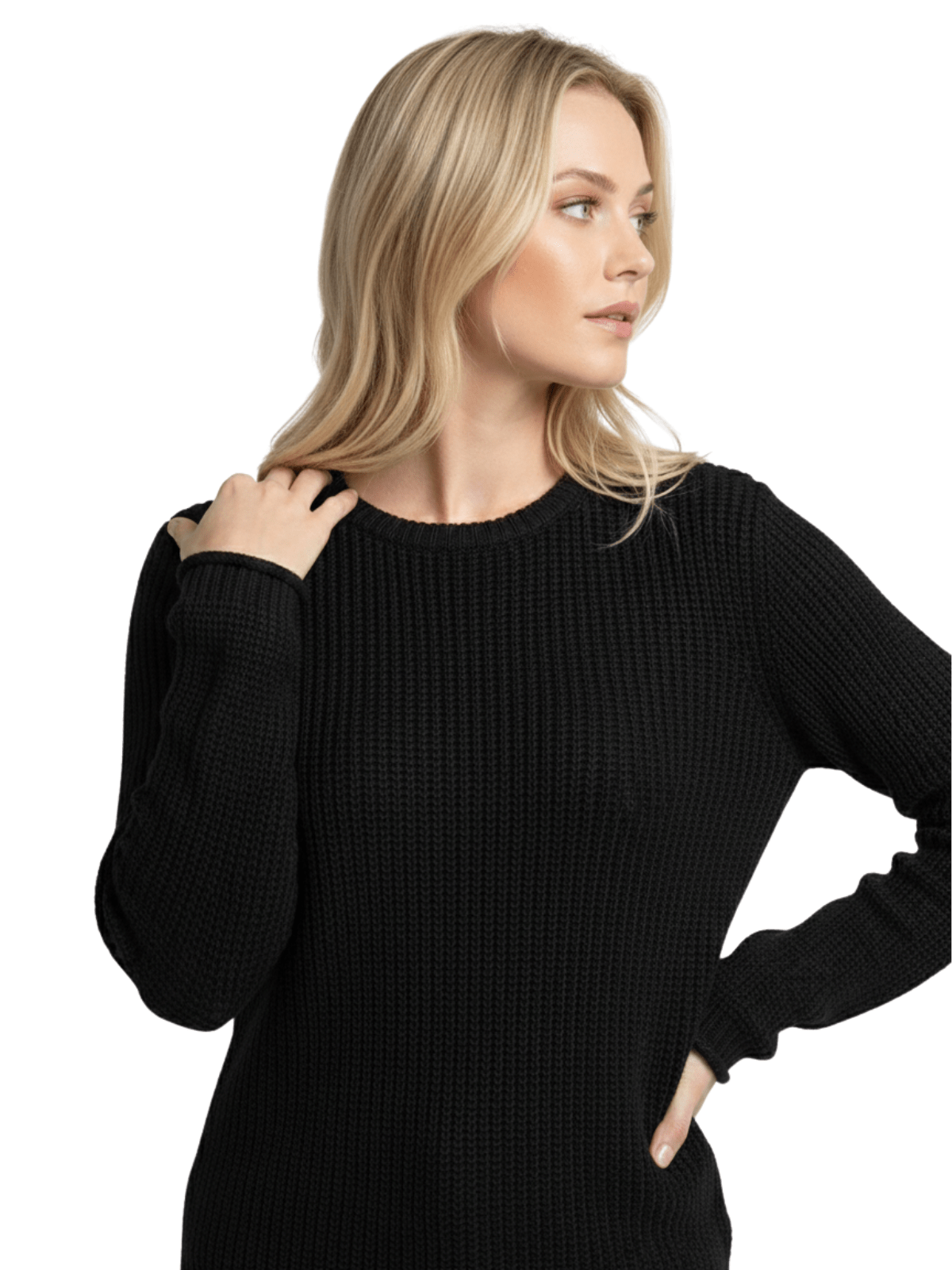 Crewneck Waffle Knit Long Sleeve Thin Pullover Sweater MK8176 (S-L)