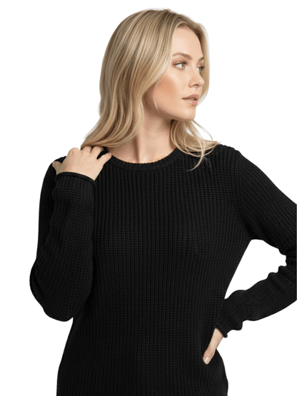 Crewneck Waffle Knit Long Sleeve Thin Pullover Sweater MK8176 (S-L)