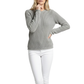 Crewneck Waffle Knit Long Sleeve Thin Pullover Sweater MK8176 (S-L)
