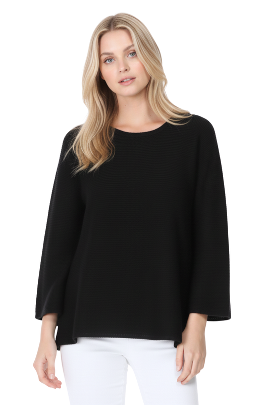 Boat Neck Bell Sleeve High Low Pullover Sweater MK8200 (S-L)