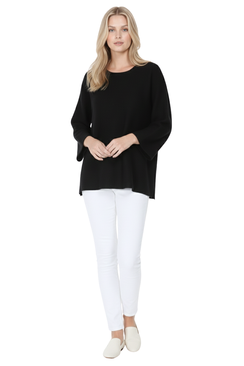 Boat Neck Bell Sleeve High Low Pullover Sweater MK8200 (S-L)
