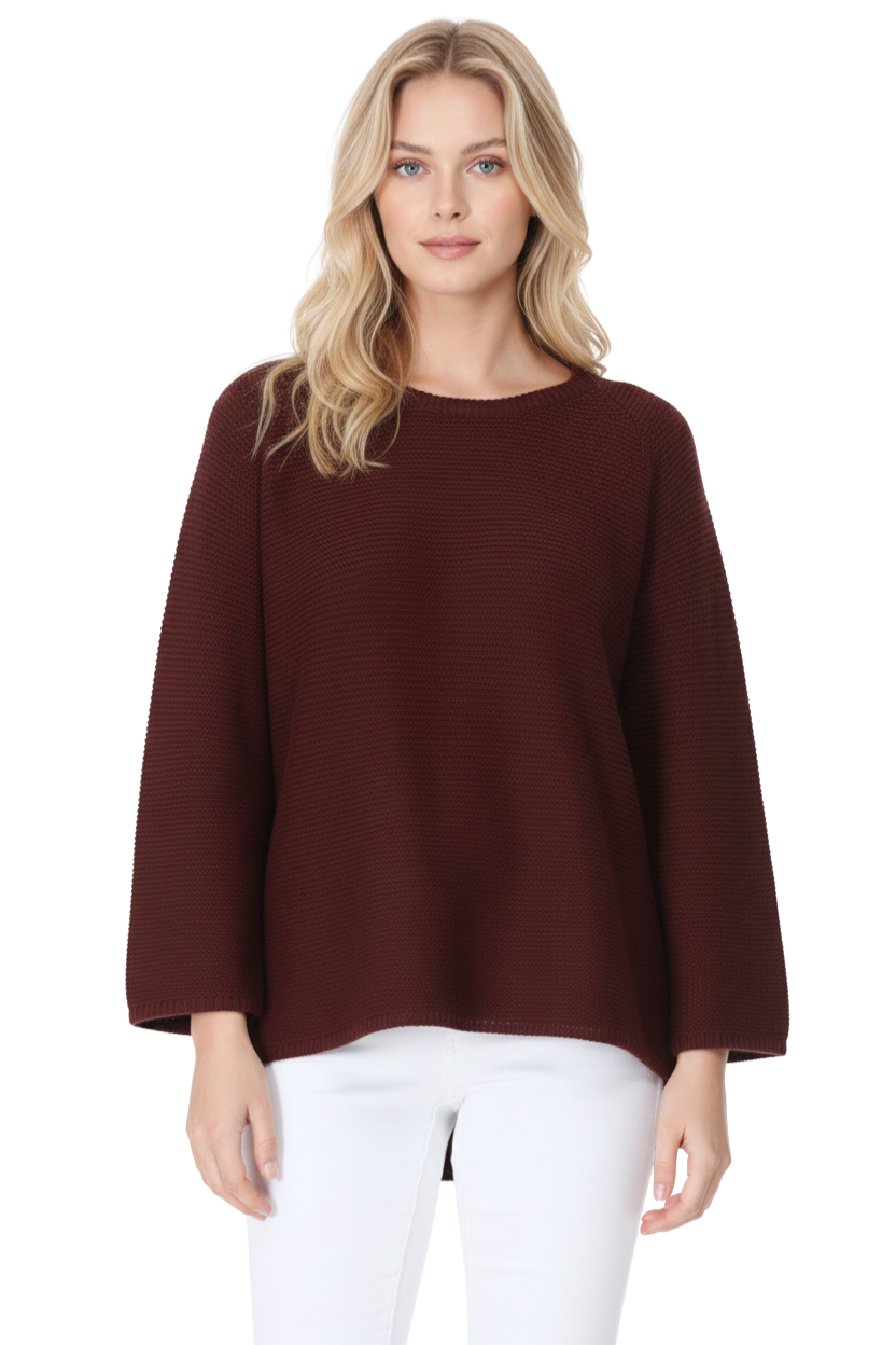 Boat Neck Bell Sleeve High Low Pullover Sweater MK8200 (S-L)