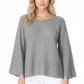 Boat Neck Bell Sleeve High Low Pullover Sweater MK8200 (S-L)
