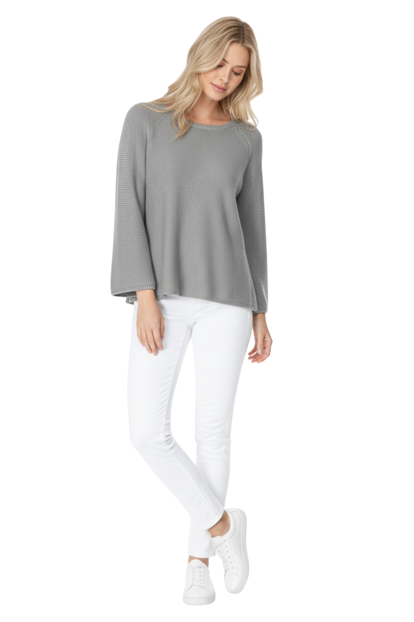 Boat Neck Bell Sleeve High Low Pullover Sweater MK8200 (S-L)