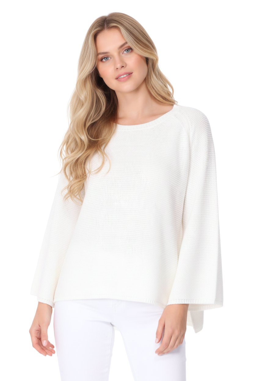 Boat Neck Bell Sleeve High Low Pullover Sweater MK8200 (S-L)