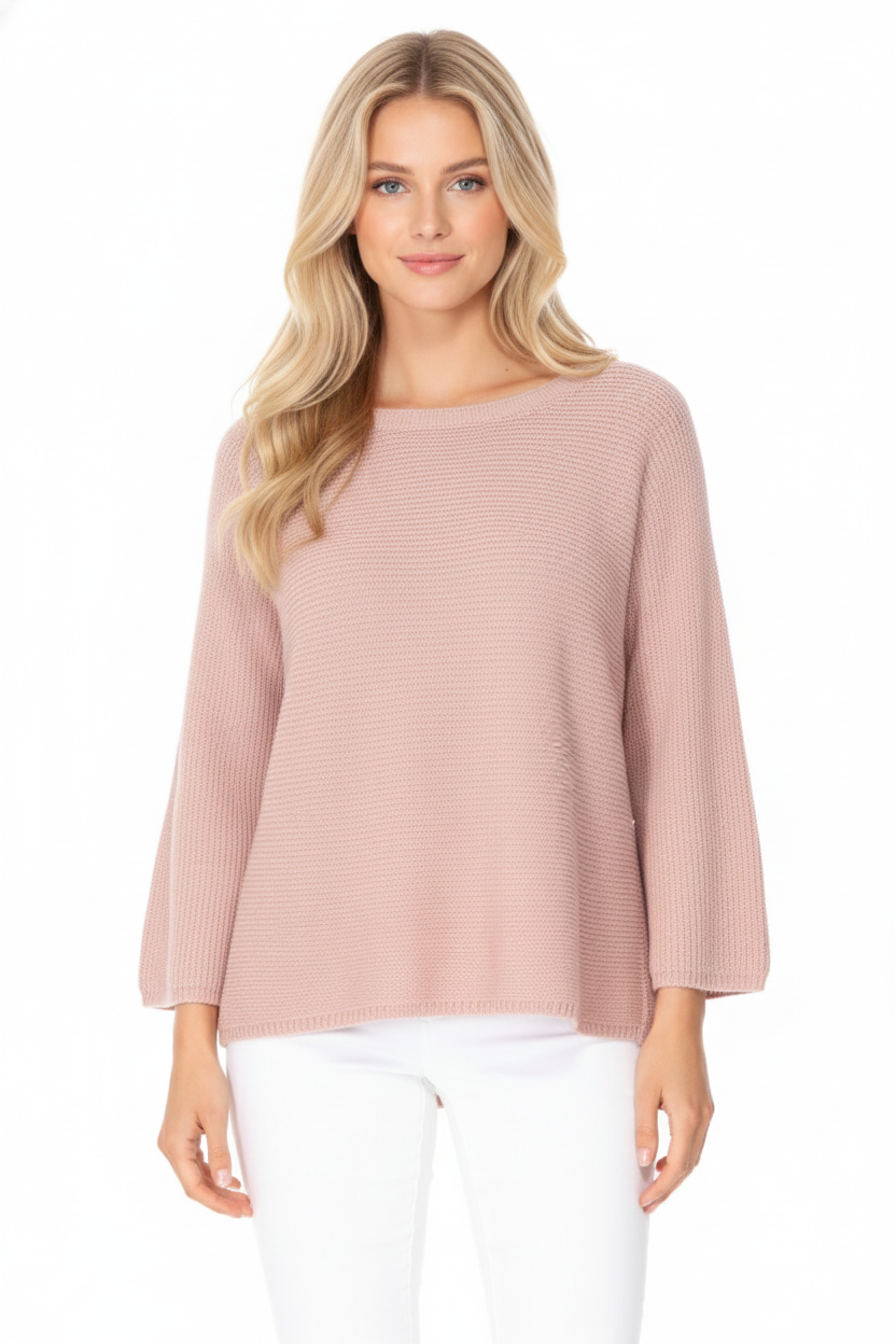 Boat Neck Bell Sleeve High Low Pullover Sweater MK8200 (S-L)