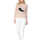 Crewneck Black Cat Applique Embroidery Knit Pullover Sweater MK8207 (S-L)