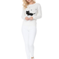 Crewneck Black Cat Applique Embroidery Knit Pullover Sweater MK8207 (S-L)