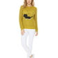 Crewneck Black Cat Applique Embroidery Knit Pullover Sweater MK8207 (S-L)
