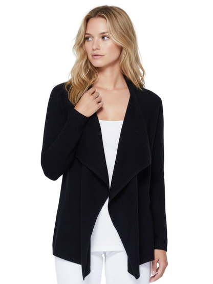 Long Sleeve Open Front Draped Stylish Cape Sweater Cardigan MK8218 (S-L)