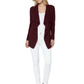 Long Sleeve Open Front Draped Stylish Cape Sweater Cardigan MK8218 (S-L)