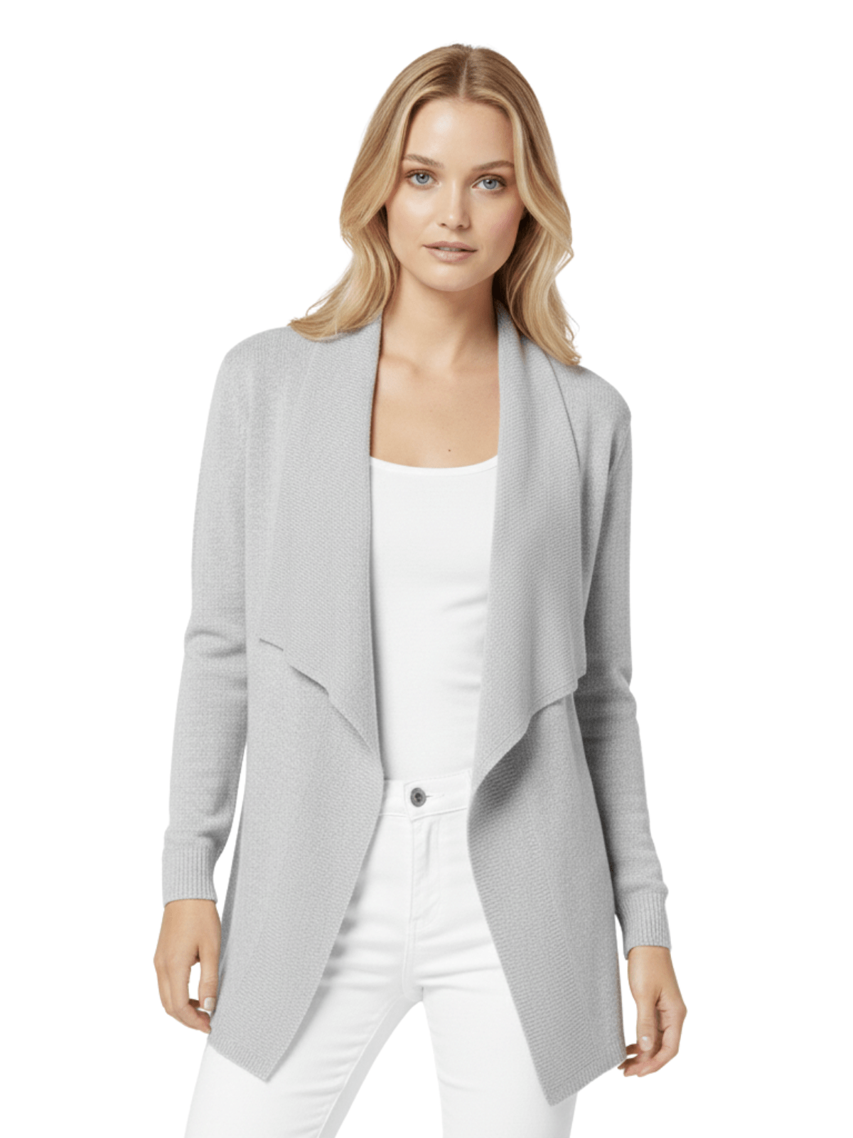 Long Sleeve Open Front Draped Stylish Cape Sweater Cardigan MK8218 (S-L)