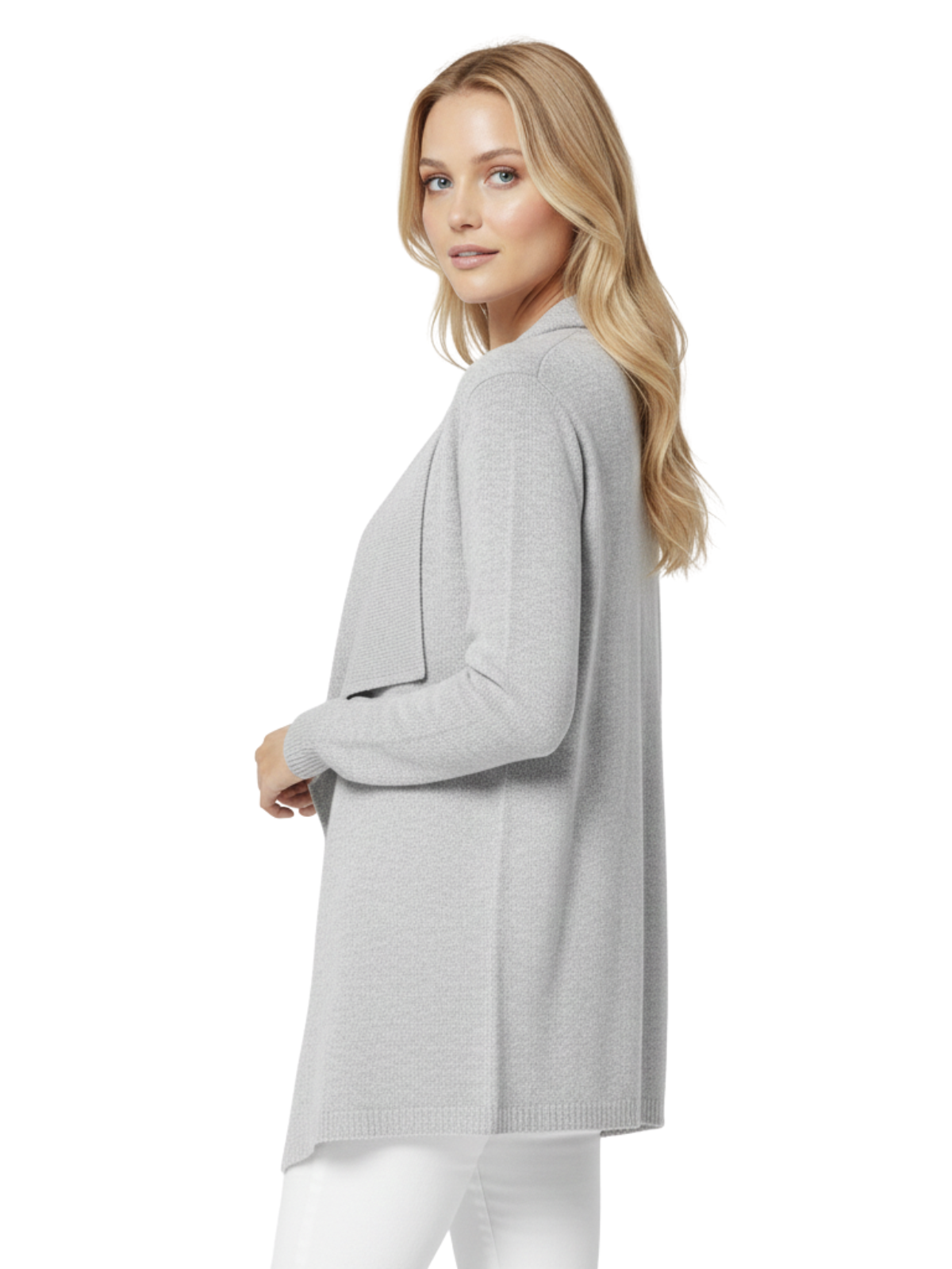 Long Sleeve Open Front Draped Stylish Cape Sweater Cardigan MK8218 (S-L)