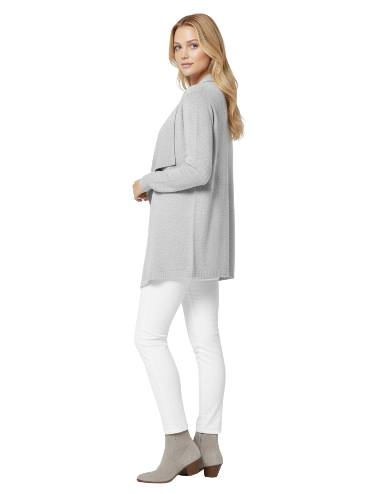Long Sleeve Open Front Draped Stylish Cape Sweater Cardigan MK8218 (S-L)